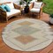 Edge Collections - 8' - Brown - Area Rug Indoor and Outdoor Use Washable Geometric - 1 Piece